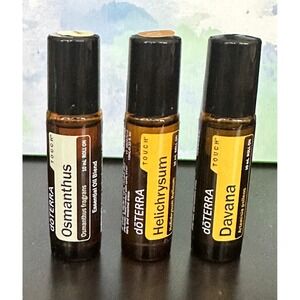 Herbal doTERRA Touch Roller Bottles: Osmanthus Helichrysum Davana 10mL New